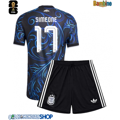 Maglie da calcio Argentina Giuliano Simeone #17 Seconda Maglia Bambino Mondiali 2026  Manica Corta + Pantaloni corti)